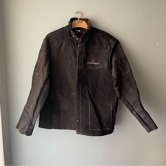 Caiman | Boarhide Black Leather Welding Jacket - Picture 2 of 13
